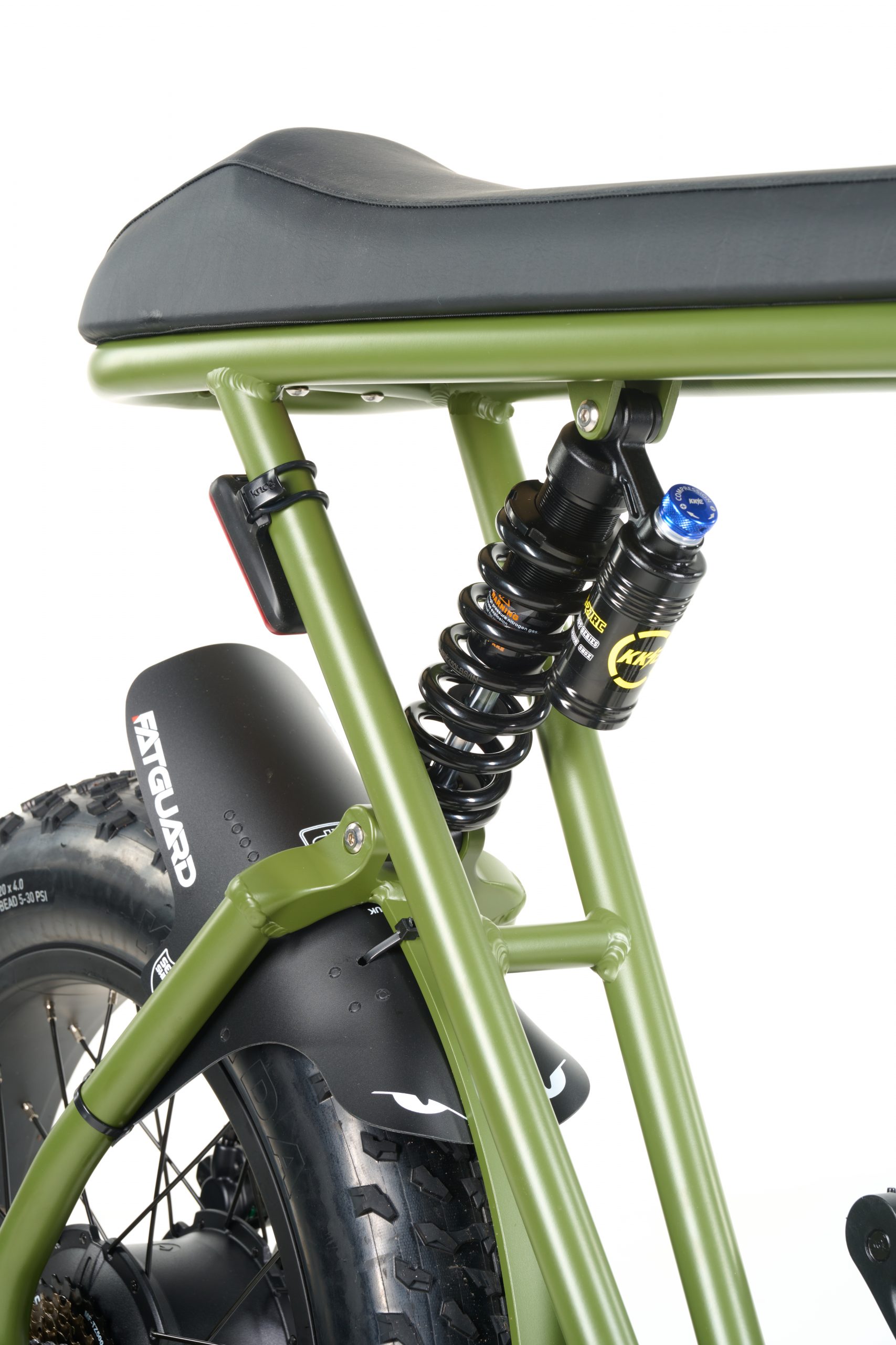 Close Up Green Super Monkey Ebike From Synch